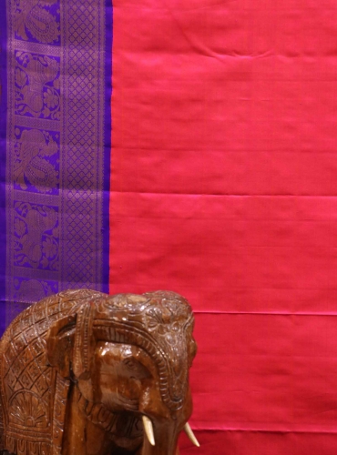 Handloom Pure Kanjeevaram Silk Fabric-Width-45-Inches